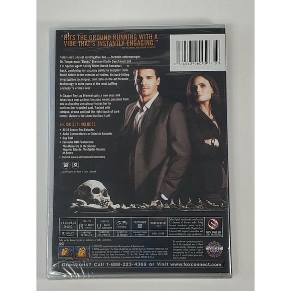 BONES - The Complete Second 2 Two Season DVD NEW/SEALED - Picture 2 of 3